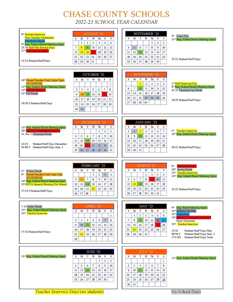 '22-'23 District Calendar