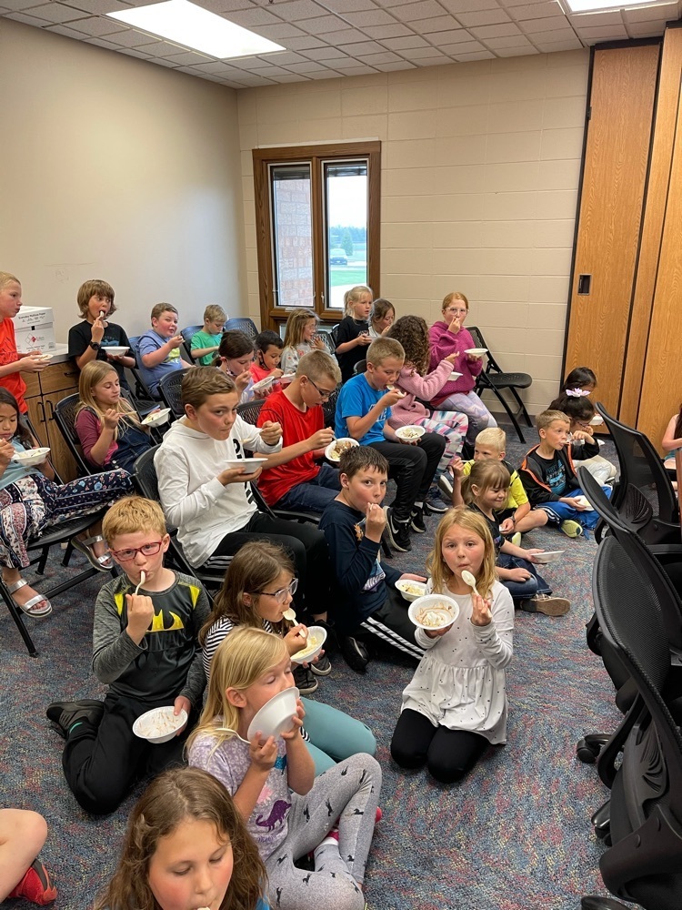 We celebrated these 56 students who went above and beyond in their reading steps this year. The ice cream sundaes were awesome. Keep reading!