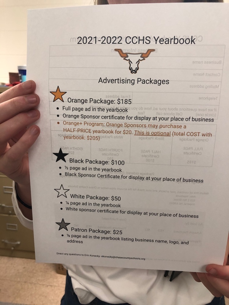 Support the yearbook! This staff will be out and about tomorrow selling yearbook adds to local businesses. Contact ekonecky@chasecountyschools.org if you want in and don’t see us tomorrow!